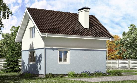 095-002-П Проект двухэтажного дома мансардой, классический коттедж из теплоблока | Проекты домов от House Expert