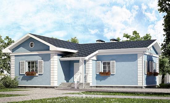 090-004-П Проект одноэтажного дома, бюджетный загородный дом из газосиликатных блоков | Проекты домов от House Expert