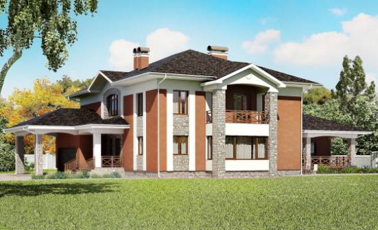 400-002-Л Проект двухэтажного дома, гараж, красивый загородный дом из кирпича | Проекты домов от House Expert