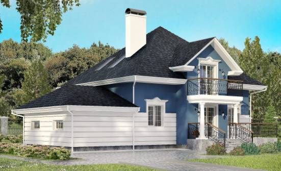 180-002-П Проект двухэтажного дома мансардой, гараж, уютный домик из кирпича | Проекты домов от House Expert