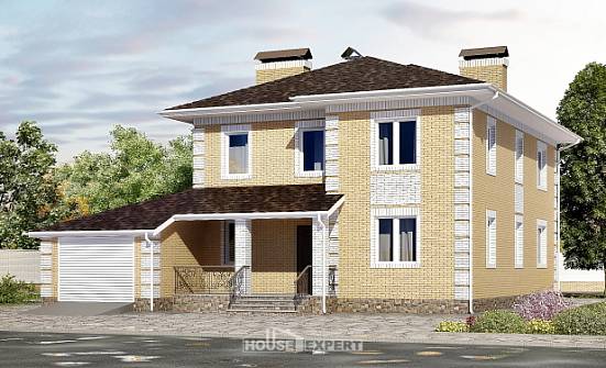 220-006-Л Проект двухэтажного дома, гараж, просторный загородный дом из керамзитобетонных блоков | Проекты домов от House Expert