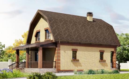 130-005-Л Проект двухэтажного дома мансардой, простой дом из поризованных блоков | Проекты домов от House Expert