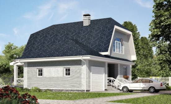 160-006-Л Проект двухэтажного дома мансардой, гараж, классический домик из теплоблока | Проекты домов от House Expert