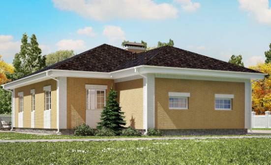 130-002-Л Проект одноэтажного дома, гараж, доступный загородный дом из газосиликатных блоков | Проекты домов от House Expert