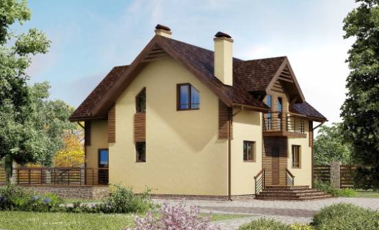150-009-Л Проект двухэтажного дома мансардой, простой коттедж из бризолита | Проекты домов от House Expert
