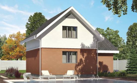 120-002-Л Проект двухэтажного дома мансардный этаж и гаражом, бюджетный загородный дом из арболита | Проекты домов от House Expert