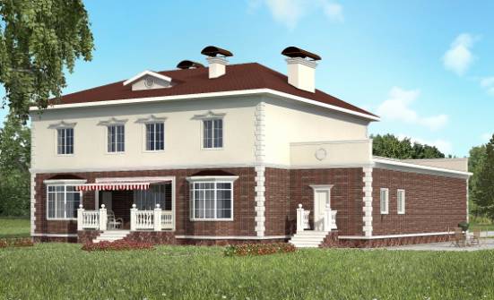 380-001-Л Проект двухэтажного дома, гараж, уютный загородный дом из кирпича | Проекты домов от House Expert