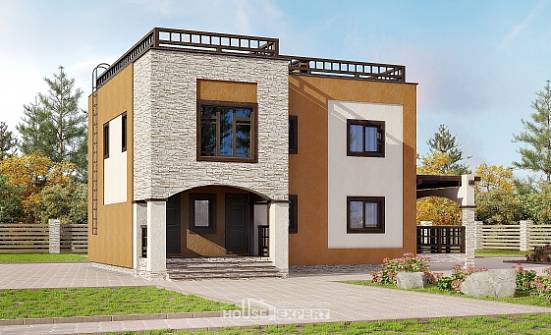 150-010-Л Проект двухэтажного дома, бюджетный коттедж из кирпича | Проекты домов от House Expert