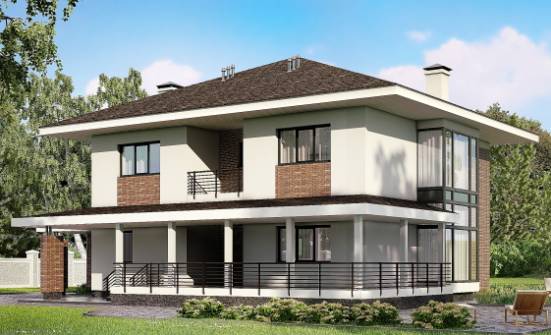 275-002-П Проект двухэтажного дома и гаражом, классический загородный дом из кирпича | Проекты домов от House Expert