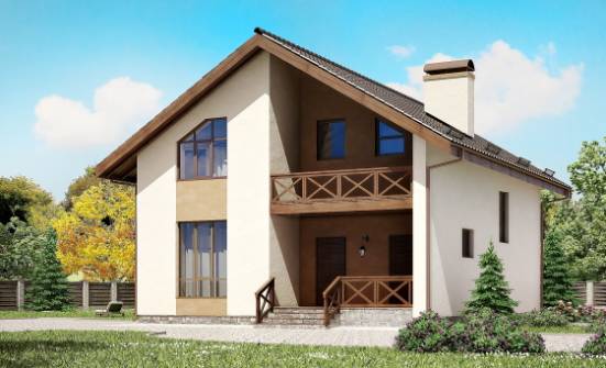 170-002-П Проект двухэтажного дома мансардный этаж, уютный дом из газосиликатных блоков | Проекты домов от House Expert