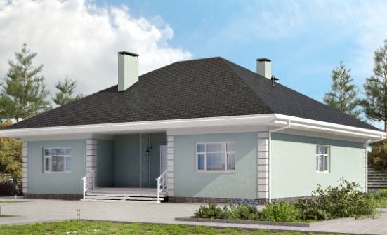 135-003-Л Проект одноэтажного дома, недорогой домик из бризолита | Проекты домов от House Expert