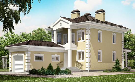 150-006-Л Проект двухэтажного дома и гаражом, красивый коттедж из арболита | Проекты домов от House Expert