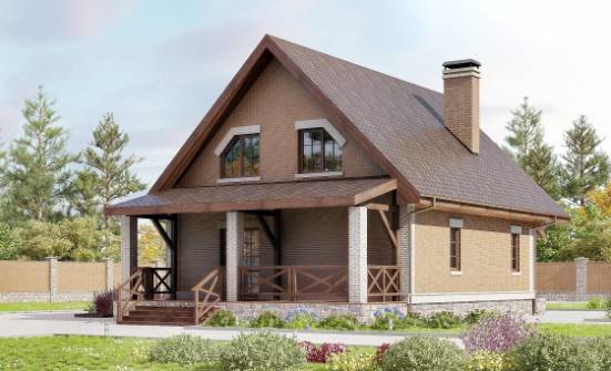 160-011-Л Проект двухэтажного дома мансардой, недорогой домик из пеноблока | Проекты домов от House Expert