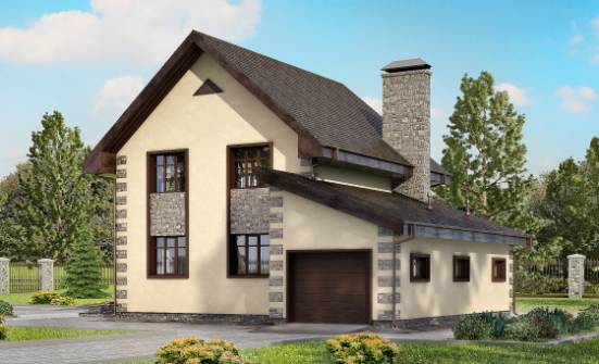 160-004-П Проект двухэтажного дома, гараж, уютный дом из блока | Проекты домов от House Expert