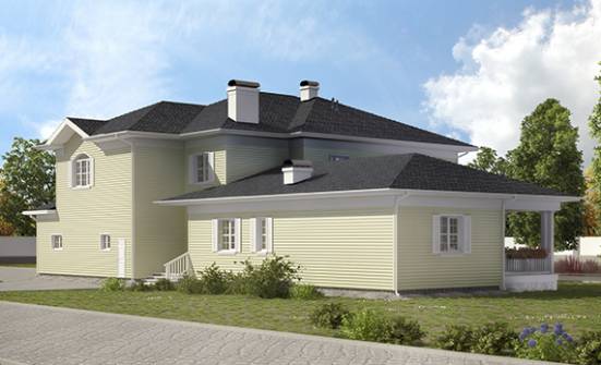 410-002-Л Проект двухэтажного дома и гаражом, красивый домик из блока | Проекты домов от House Expert