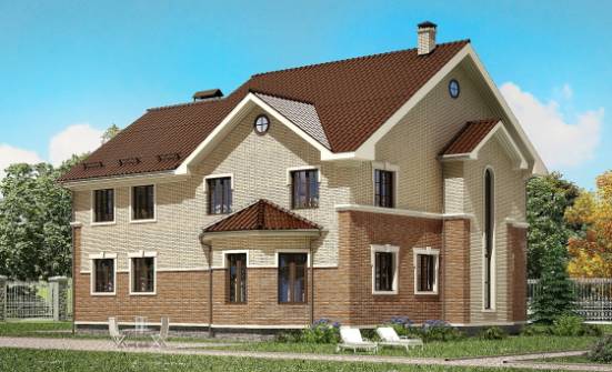 300-004-Л Проект двухэтажного дома, большой домик из газосиликатных блоков | Проекты домов от House Expert