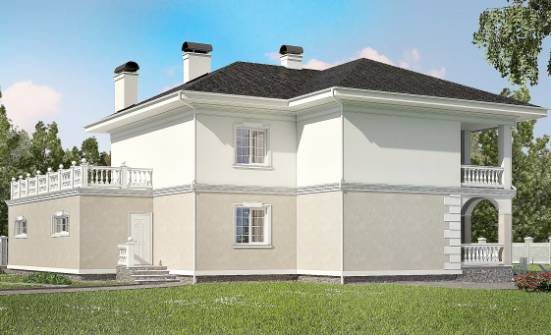340-002-П Проект двухэтажного дома, гараж, классический домик из кирпича | Проекты домов от House Expert