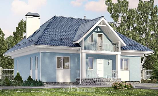 200-002-П Проект двухэтажного дома мансардой, просторный домик из блока | Проекты домов от House Expert