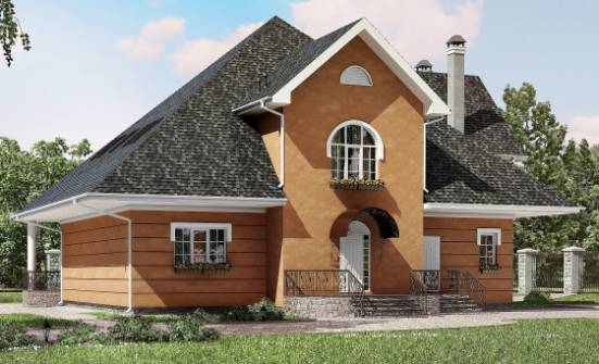 310-001-П Проект двухэтажного дома с мансардой, просторный загородный дом из блока | Проекты домов от House Expert