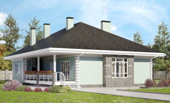 135-003-Л Проект одноэтажного дома, недорогой домик из бризолита | Проекты домов от House Expert