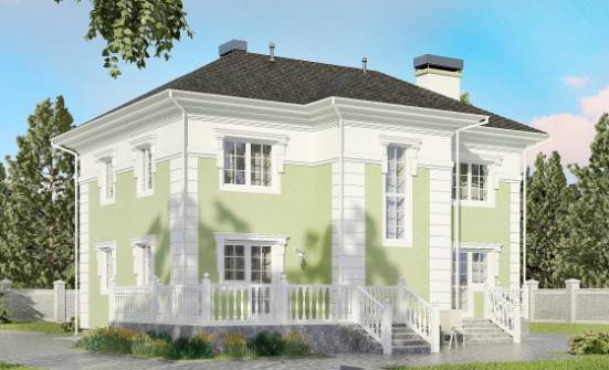 155-005-П Проект двухэтажного дома, классический дом из твинблока | Проекты домов от House Expert