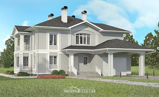 360-001-П Проект двухэтажного дома, гараж, огромный загородный дом из кирпича | Проекты домов от House Expert