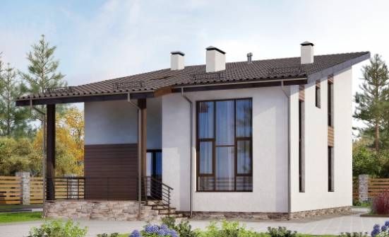 140-005-П Проект двухэтажного дома мансардный этаж, экономичный загородный дом из твинблока | Проекты домов от House Expert
