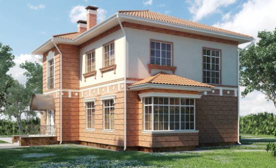 285-001-Л Проект двухэтажного дома и гаражом, уютный коттедж из кирпича | Проекты домов от House Expert