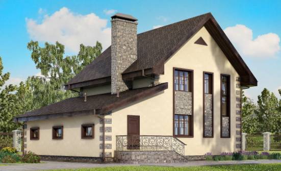 160-004-П Проект двухэтажного дома, гараж, уютный дом из блока | Проекты домов от House Expert