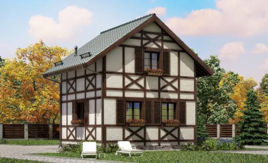 060-002-П Проект двухэтажного дома мансардой, простой коттедж из дерева | Проекты домов от House Expert