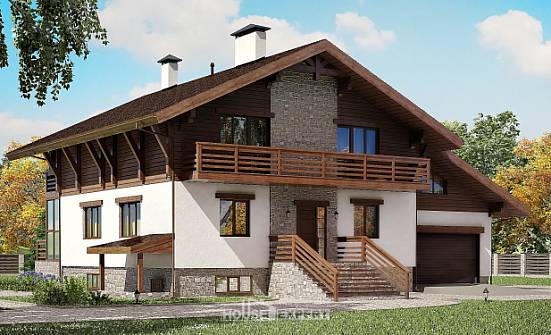 420-001-П Проект трехэтажного дома с мансардой и гаражом, уютный загородный дом из кирпича | Проекты домов от House Expert