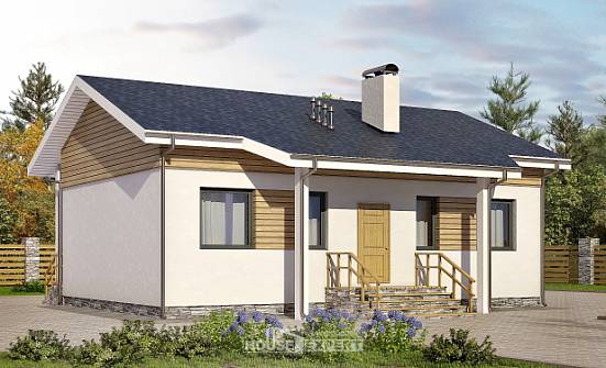 080-004-П Проект одноэтажного дома, маленький домик из пеноблока | Проекты домов от House Expert
