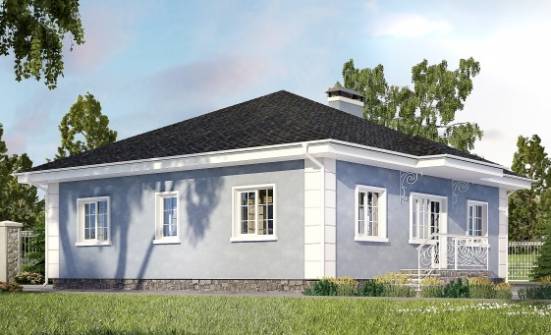100-001-П Проект одноэтажного дома, уютный загородный дом из поризованных блоков | Проекты домов от House Expert