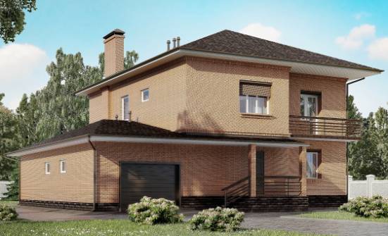 245-003-Л Проект двухэтажного дома, гараж, классический домик из кирпича | Проекты домов от House Expert