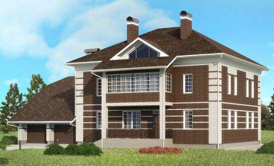 505-002-Л Проект трехэтажного дома, гараж, современный домик из кирпича | Проекты домов от House Expert