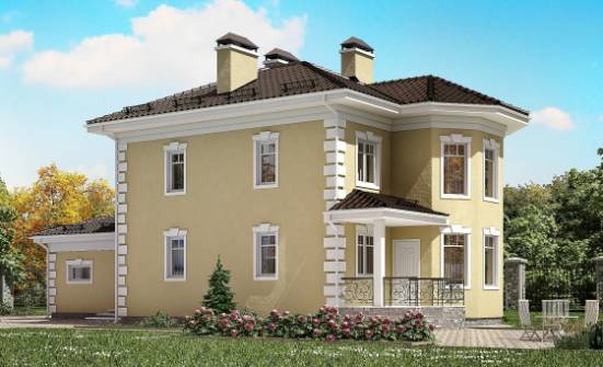 150-006-Л Проект двухэтажного дома и гаражом, красивый коттедж из арболита | Проекты домов от House Expert