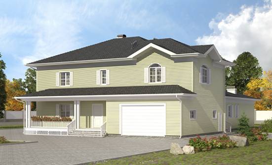 410-002-Л Проект двухэтажного дома и гаражом, красивый домик из блока | Проекты домов от House Expert
