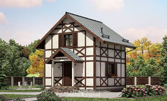 060-002-П Проект двухэтажного дома мансардой, простой коттедж из дерева | Проекты домов от House Expert