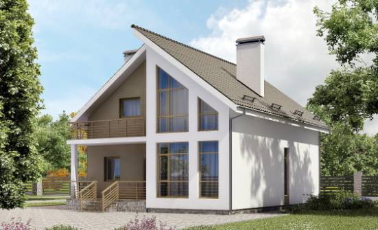 170-006-Л Проект двухэтажного дома с мансардой, небольшой домик из бризолита | Проекты домов от House Expert