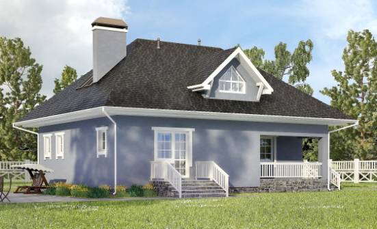200-001-П Проект двухэтажного дома мансардой и гаражом, уютный домик из бризолита | Проекты домов от House Expert