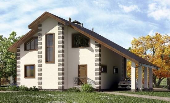 150-003-Л Проект двухэтажного дома мансардный этаж, гараж, уютный загородный дом из дерева | Проекты домов от House Expert