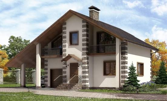 150-003-Л Проект двухэтажного дома мансардный этаж, гараж, уютный загородный дом из дерева | Проекты домов от House Expert