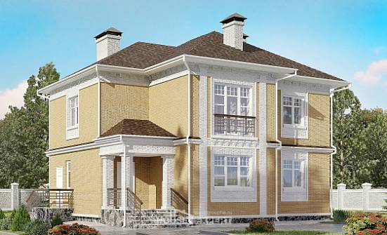 160-001-Л Проект двухэтажного дома, простой коттедж из поризованных блоков | Проекты домов от House Expert
