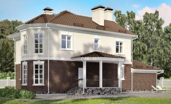 190-002-Л Проект двухэтажного дома и гаражом, красивый загородный дом из газобетона | Проекты домов от House Expert
