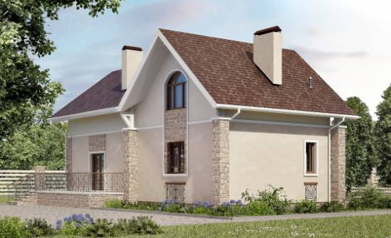 150-012-Л Проект двухэтажного дома мансардный этаж, небольшой домик из пеноблока | Проекты домов от House Expert