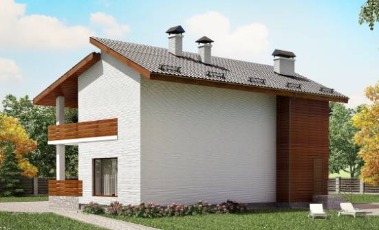 180-009-П Проект двухэтажного дома с мансардой, современный загородный дом из кирпича | Проекты домов от House Expert