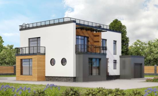260-002-П Проект двухэтажного дома и гаражом, классический домик из твинблока | Проекты домов от House Expert