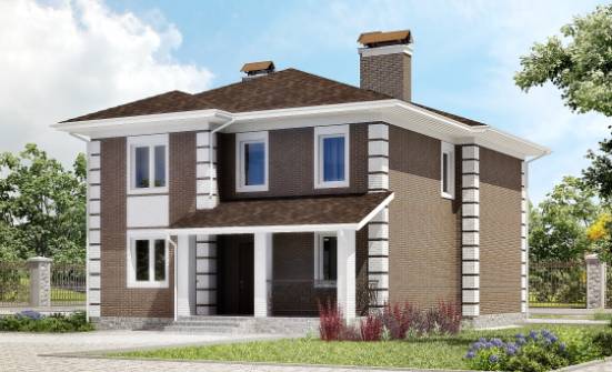 185-002-П Проект двухэтажного дома, небольшой дом из бризолита | Проекты домов от House Expert