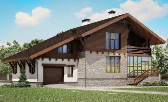 420-001-П Проект трехэтажного дома с мансардой и гаражом, уютный загородный дом из кирпича | Проекты домов от House Expert