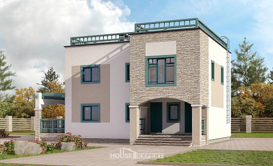 150-010-П Проект двухэтажного дома, небольшой загородный дом из кирпича | Проекты домов от House Expert